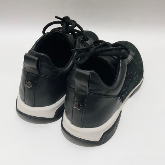 Ted Baker Aylaa Black Leather Floral Trainers Magnolia-Print Fashion Sneakers 7 - Picture 11 of 12